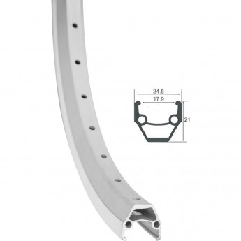 Обод 20" HLQC-02AB 14Gх36Н двойной фрезерованный, серебристый Обод 20" HLQC-02AB 14Gх36Н двойной фрезерованный, серебристый