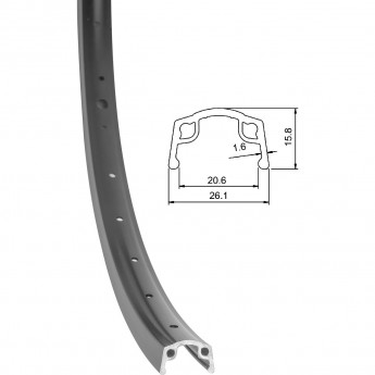 Обод 24" XP-160 36Н одинарный, чёрный Обод 24" XP-160 36Н одинарный, чёрный