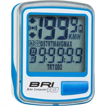 Велокомпьютер STELS BRI-10 бело-синий Велокомпьютер STELS BRI-10 бело-синий