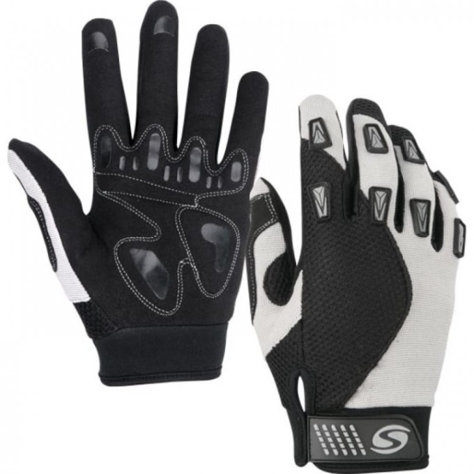 Велоперчатки STELS PDM-363 для MTB полноразмерные серо-чёрные p.L 380056